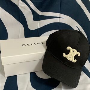 Celine Black Cap with Logo
